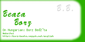 beata borz business card